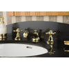 Kingston Polished Brass 2 Handle Widespread Bathroom Faucet w Pop-up KS4462BX