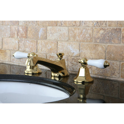 Kingston Polished Brass 2 Handle Widespread Bathroom Faucet w Pop-up KS4462PL