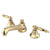 Kingston Polished Brass 2 Handle Widespread Bathroom Faucet w Pop-up KS4462TL