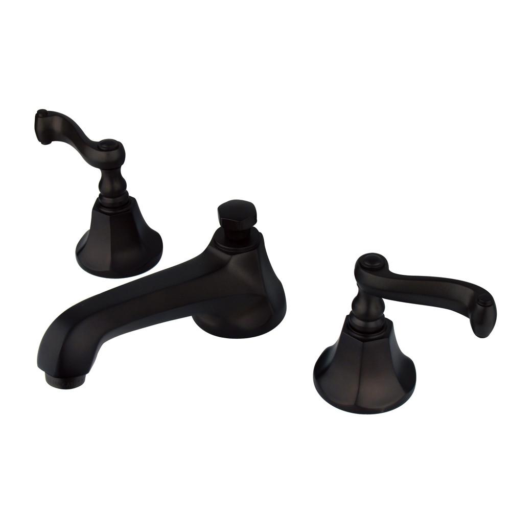 Kingston Oil Rubbed Bronze 2 Handle Widespread Bathroom Faucet w Pop-up KS4465FL