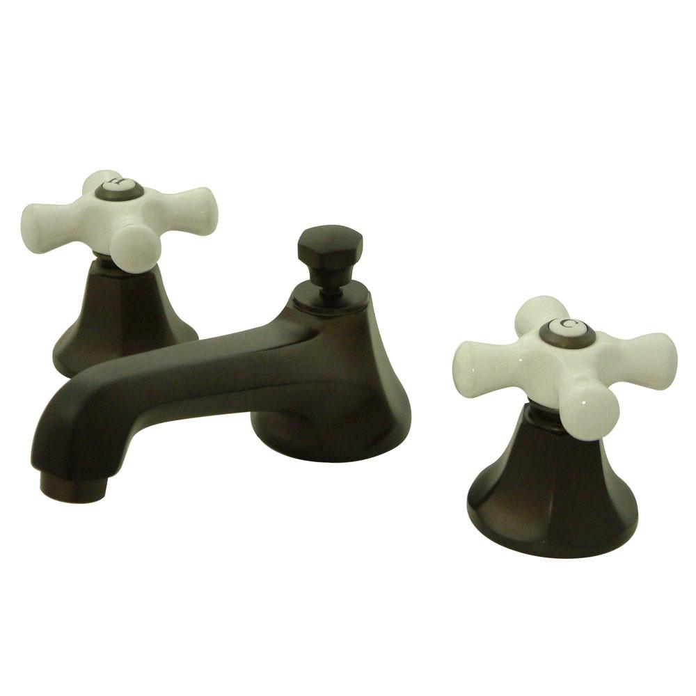 Kingston Oil Rubbed Bronze 2 Handle Widespread Bathroom Faucet w Pop-up KS4465PX