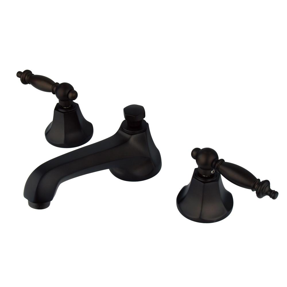 Kingston Oil Rubbed Bronze 2 Handle Widespread Bathroom Faucet w Pop-up KS4465TL