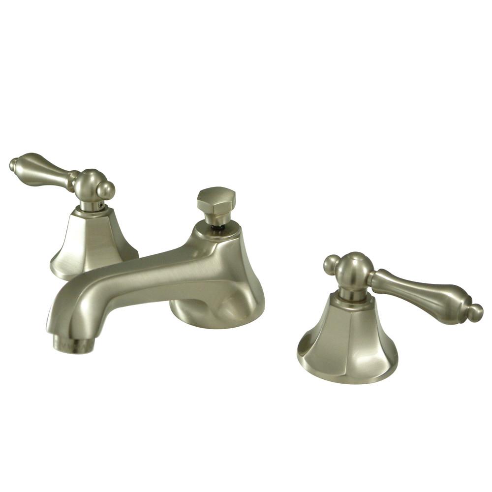 Kingston Satin Nickel 2 Handle Widespread Bathroom Faucet w Pop-up KS4468AL