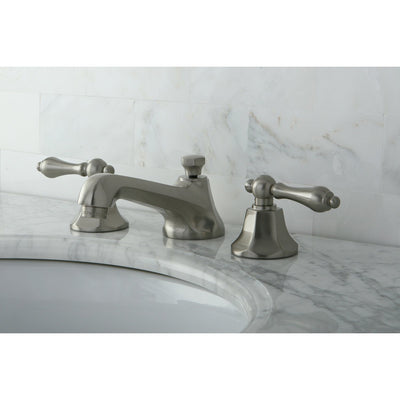 Kingston Satin Nickel 2 Handle Widespread Bathroom Faucet w Pop-up KS4468AL