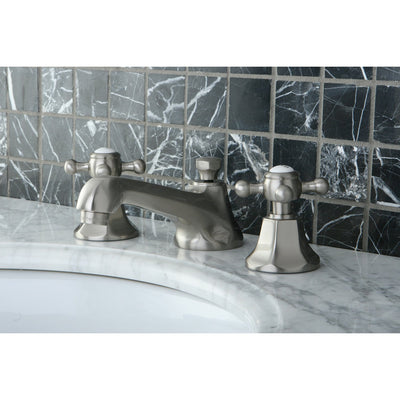 Kingston Satin Nickel 2 Handle Widespread Bathroom Faucet w Pop-up KS4468BX