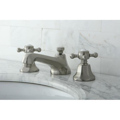 Kingston Satin Nickel 2 Handle Widespread Bathroom Faucet w Pop-up KS4468BX