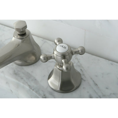 Kingston Satin Nickel 2 Handle Widespread Bathroom Faucet w Pop-up KS4468BX