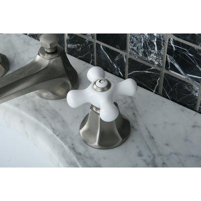 Kingston Satin Nickel 2 Handle Widespread Bathroom Faucet w Pop-up KS4468PX