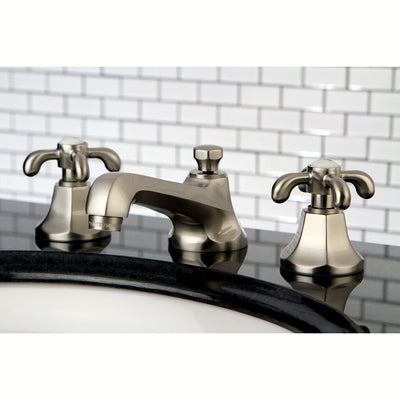 Kingston Brass Satin Nickel French Country Widespread Bathroom Faucet KS4468TX