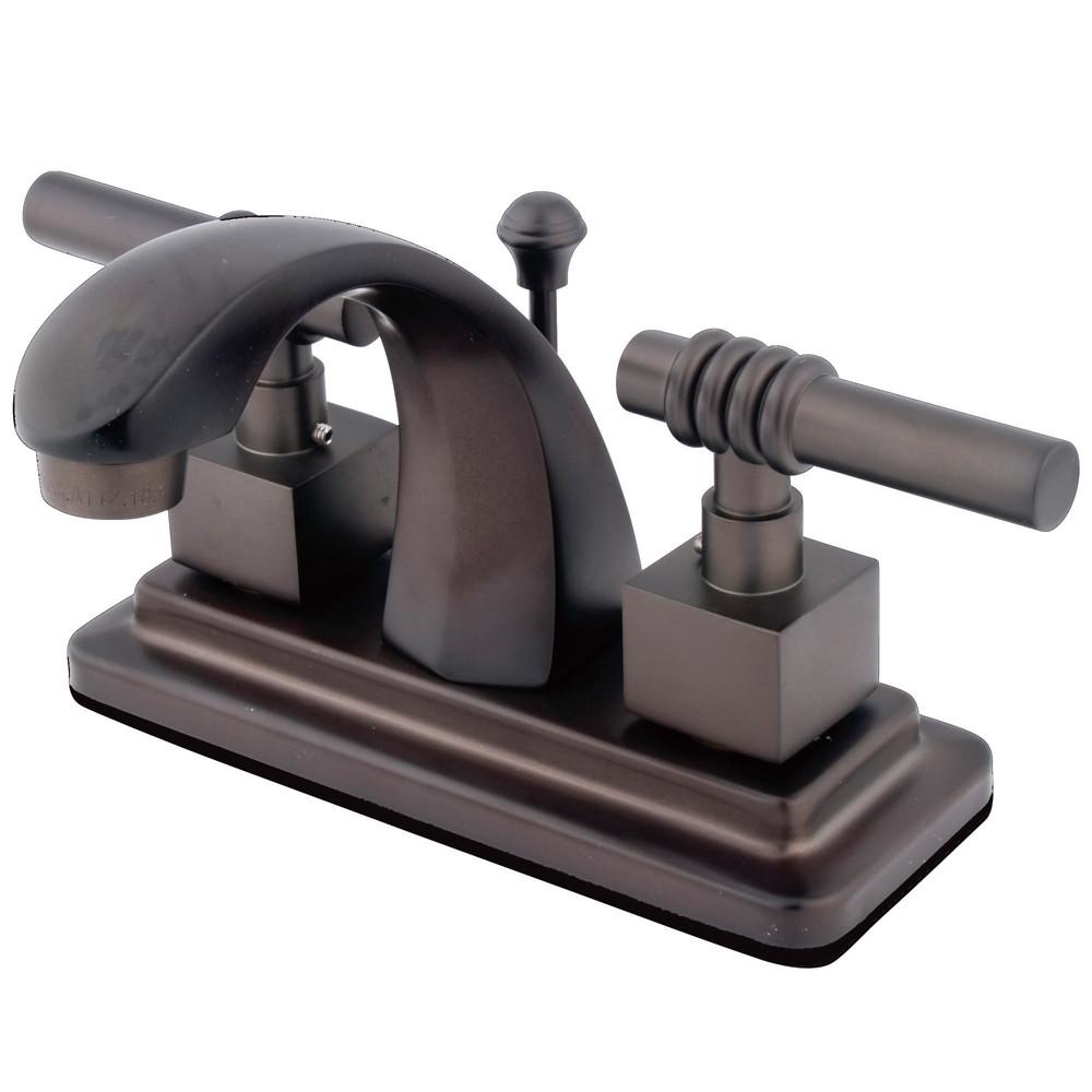 Kingston Oil Rubbed Bronze 2 Handle 4" Centerset Bathroom Faucet KS4645QL