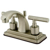 Kingston Satin Nickel Manhattan 4" Bathroom faucet with brass pop-up KS4648CML