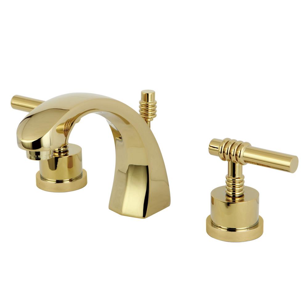 Kingston Polished Brass 2 Handle Widespread Bathroom Faucet w Pop-up KS4982ML