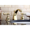 Kingston Polished Brass 2 Handle Widespread Bathroom Faucet w Pop-up KS4982ML