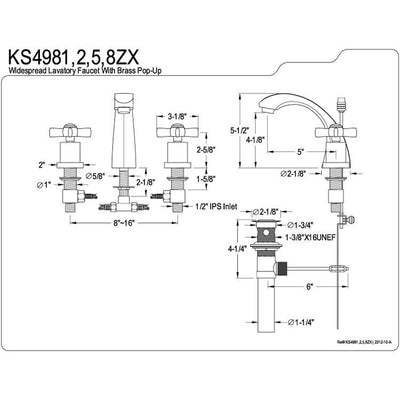 Kingston Brass KS4982ZX Widespread Bathroom Faucet Polished Brass