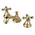 Kingston Polished Brass Royale 2 Hdl Widespread Bathroom Faucet w drain KS5562AX