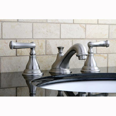 Kingston Satin Nickel Royale 2 Hdl Widespread Bathroom Faucet w pop-up KS5568FL