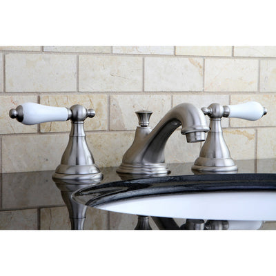 Kingston Satin Nickel Royale 2 Hdl Widespread Bathroom Faucet w pop-up KS5568PL