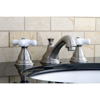 Kingston Satin Nickel Royale 2 Hdl Widespread Bathroom Faucet w pop-up KS5568PX