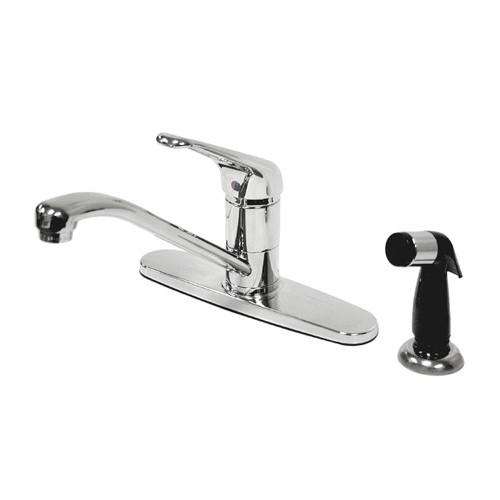 Kingston Chrome Single Loop Handle 8" Kitchen Faucet With Side Sprayer KS562C