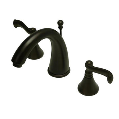 Kingston Oil Rubbed Bronze Royale Widespread Bathroom Faucet w pop-up KS5975FL