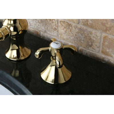 Kingston Polished Brass French Country 8" Widespread Bathroom Faucet KS7162TX