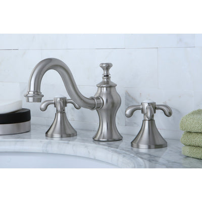 Kingston Satin Nickel French Country 8" Widespread Bathroom Faucet KS7168TX