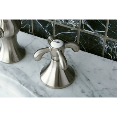 Kingston Satin Nickel French Country 8" Widespread Bathroom Faucet KS7168TX