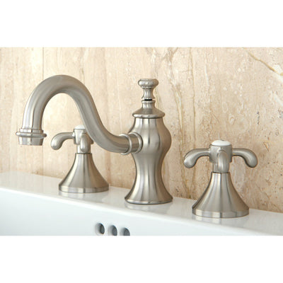 Kingston Satin Nickel French Country 8" Widespread Bathroom Faucet KS7168TX