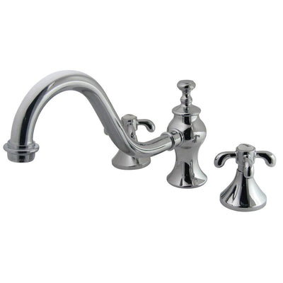 Kingston Chrome French Country Deck Mounted Roman Tub Filler Faucet KS7331TX