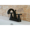 Kingston Oil Rubbed Bronze 2 Handle 4" Centerset Bathroom Faucet KS7615BX