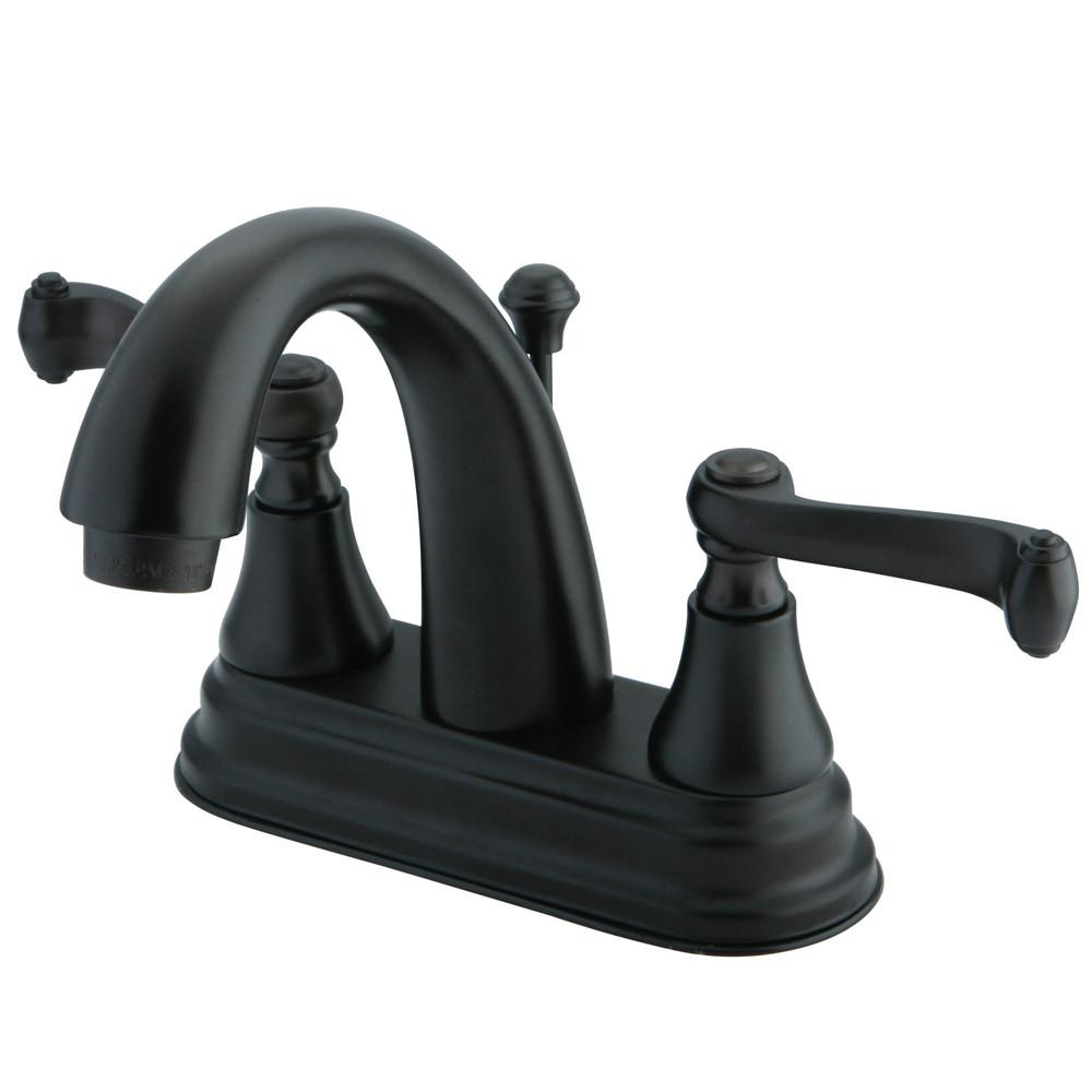 Kingston Oil Rubbed Bronze 2 Handle 4" Centerset Bathroom Faucet KS7615FL