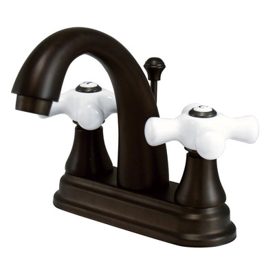 Kingston Oil Rubbed Bronze 2 Handle 4" Centerset Bathroom Faucet KS7615PX