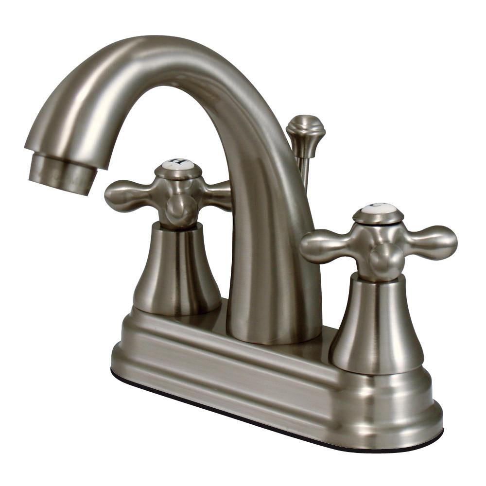 Kingston Satin Nickel 2 Handle 4" Centerset Bathroom Faucet w Pop-up KS7618AX