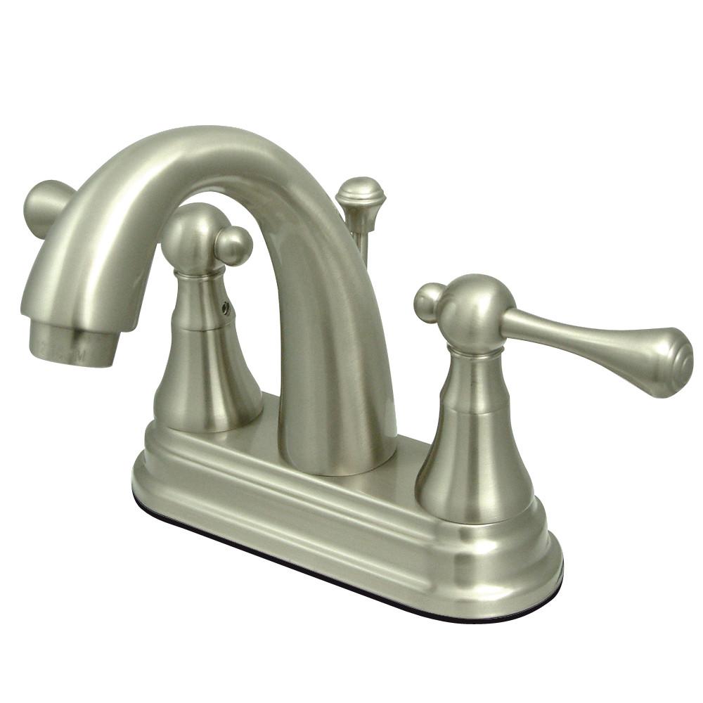 Kingston Satin Nickel English Vintage 4" Centerset Bathroom Faucet KS7618BL