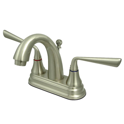 Kingston Silver Sage Satin Nickel 4" Centerset Bathroom Faucet W Drain KS7618ZL