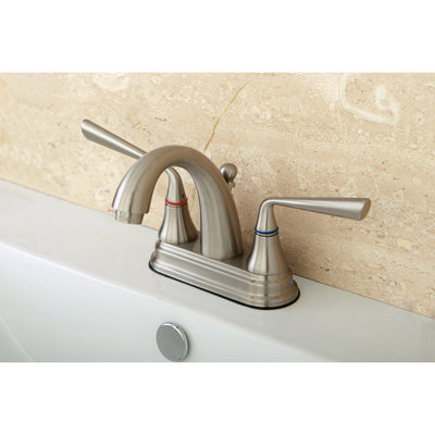 Kingston Silver Sage Satin Nickel 4" Centerset Bathroom Faucet W Drain KS7618ZL