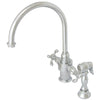 Kingston Brass Chrome French Country Kitchen Faucet w/ Brass Sprayer KS7711TXBS