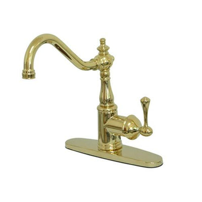 Kingston Brass Polished Brass Single Handle Kitchen Faucet KS7812BLLS