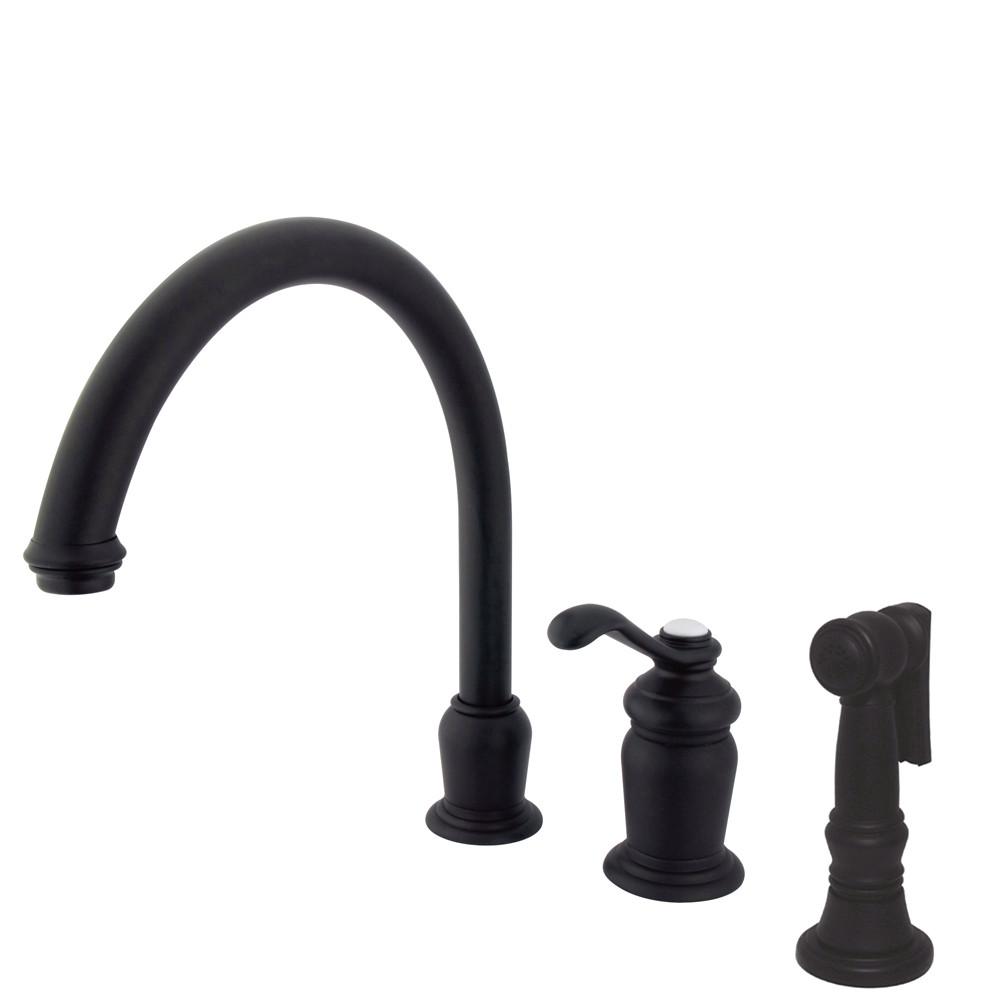 Kingston Oil Rubbed Bronze Templeton High Spout Kitchen Faucet KS7825TLBS