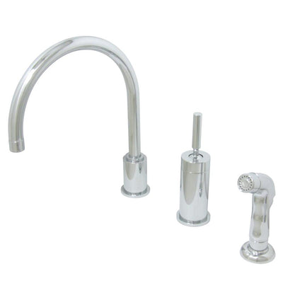 Kingston Chrome Single Lever Widespread Kitchen Faucet With Sprayer KS8001DLSP