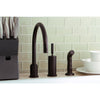 Oil Rubbed Bronze Single Handle Widespread Kitchen Faucet w spray KS8005DLSP