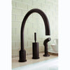 Oil Rubbed Bronze Single Handle Widespread Kitchen Faucet w spray KS8005DLSP