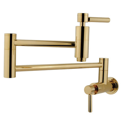 Kingston Brass Concord Polished Brass Wall-Mount Pot Filler Faucet KS8102DL