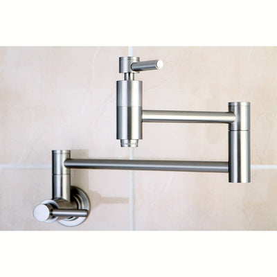 Kingston Brass Concord Satin Nickel Wall-Mount Pot Filler Faucet KS8108DL