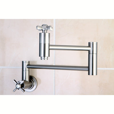 Kingston Brass KS8108ZX Wall Mount Pot Filler Faucet Satin Nickel