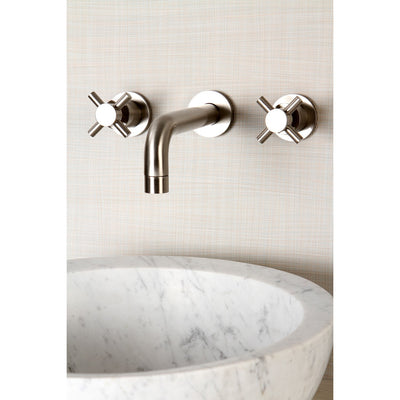 Kingston Concord Satin Nickel Two Handle Wall-Mount Vessel Sink Faucet KS8128DX