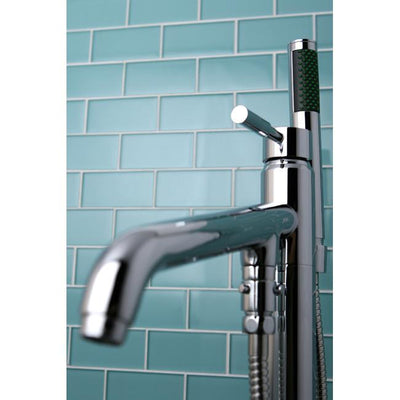 Kingston Concord Chrome Pillar Roman tub filler faucet w/ Hand Shower KS8131DL