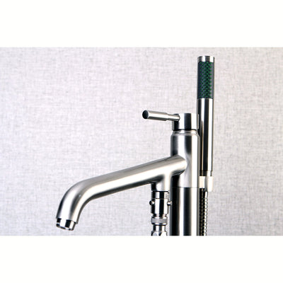 Kingston Concord Satin Nickel Pillar tub filler faucet w Hand Shower KS8138DL