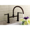 Kingston Oil Rubbed Bronze Two Handle 8" Goose Neck Kitchen Faucet KS8175DLLS