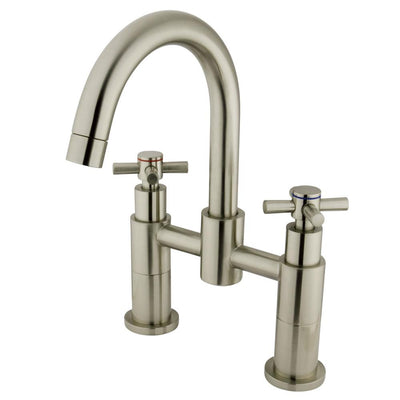 Concord Satin Nickel 2 Handle Deck-mount Roman tub filler faucet KS8268EX